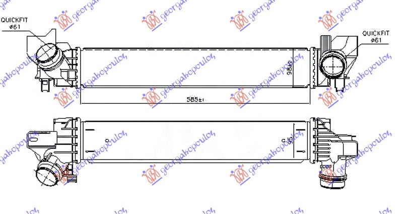 HLADNJAK INTERKULERA 1.5 (216-218i) BENZIN (585x98x95)