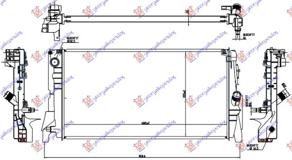 HLADNJAK MOTORA 1.5 (216i/218) BENZIN (AUTO) (680x350x26) (3 CEVI) (NISSENS)