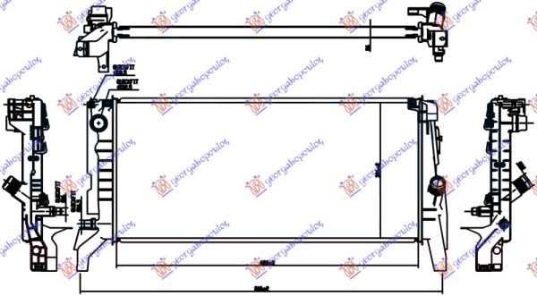 HLADNJAK MOTORA 2.0 (220i) BENZIN (AUTO) (680x320x26) (3 CEVI) (NISSENS)