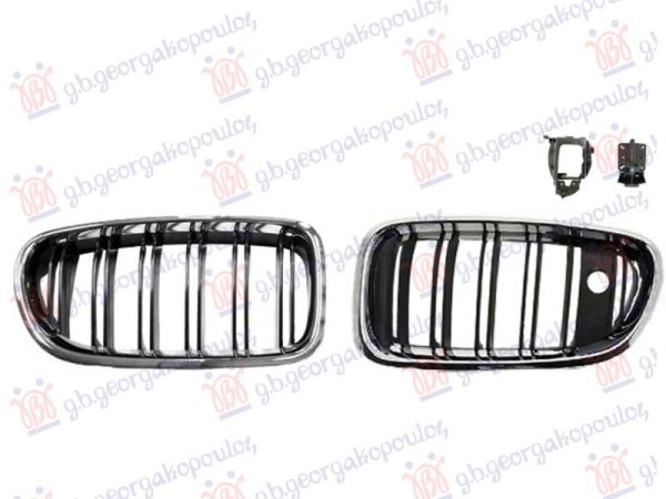 PVC MASKA HROM/CRNA (DOUBLE LINE) (KAMERA) (M5) (SET 2KOM)