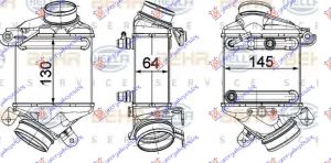 HLADNJAK INTERKULERA 4.0-4.4 BENZIN (130x145x64) (& GT-F07) DESNO