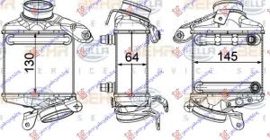 HLADNJAK INTERKULERA 4.0-4.4 BENZIN (130x145x64) (& GT-F07) LEVO