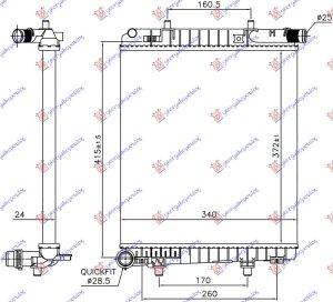 RADIATOR 1.2 VTi PETROL MANUAL (372x340x24) (KOYO)