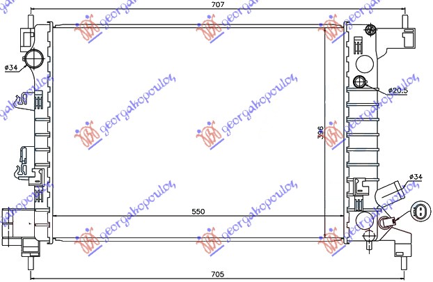 RADIATOR 1.2i-1.4i PETROL (550x396x17) (KOYO)