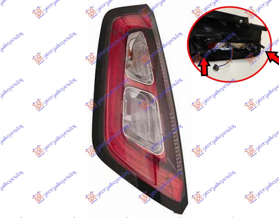STOP LAMPA (LED) (BEZ NOSACA SIJALICE) (ZA MODELE SA SRAFLJENJEM NOSACA SIJALICE) (SPORT) (DEPO) LEVO