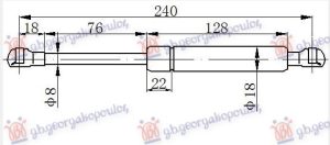 AMORTIZER GEPEK VRATA (240L-350N)