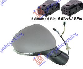 RETROVIZOR ELEKTRICNI SA GREJACEM PM (ELEKTRO-SKLOPIV) (MIGAVAC) (SENZOR) (KONVEKSNO STAKLO) DESNO