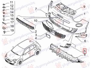 FRONT BUMPER GRILLE (O)