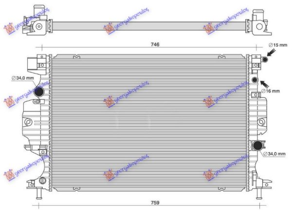 HLADNJAK MOTORA 1.5/2.0 EcoBoost BENZIN / 2.0 TDCI DIZEL (AUTO) (670x448x16) (KOYO)