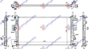 RADIATOR 1.6 PETROL +/- AC (670x370x16)(KOYO)