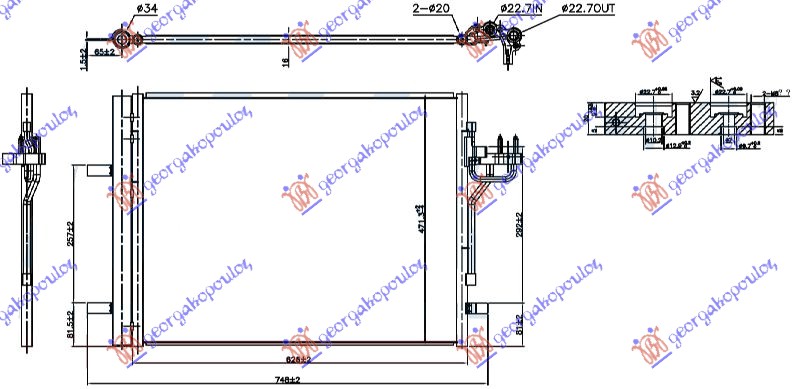 HLADNJAK KLIME 1.6 TDCI ECOnetic (626x470x16)