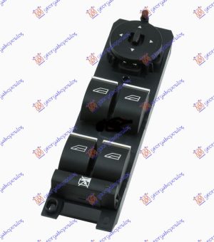 PREKIDAC U PREDNJIM VRATIMA CRNI/SREBRNI (4 TASTERA) (ELEKTRO-SKLOPIV RETROVIZOR) (3 PIN) LEVO