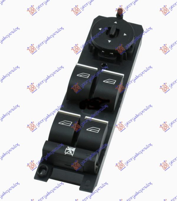 PREKIDAC U PREDNJIM VRATIMA CRNI/SREBRNI (4 TASTERA) (ELEKTRO-SKLOPIV RETROVIZOR) (3 PIN) LEVO