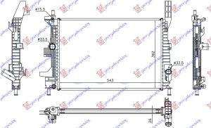 HLADNJAK MOTORA 1.0 EcoBoost BENZIN (543x362x26) (KOYO)