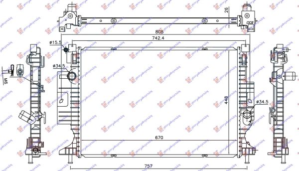 HLADNJAK MOTORA 1.5 EcoBoost BENZIN / 2.0 TDCi (670x448x26) 15- (VALEO)