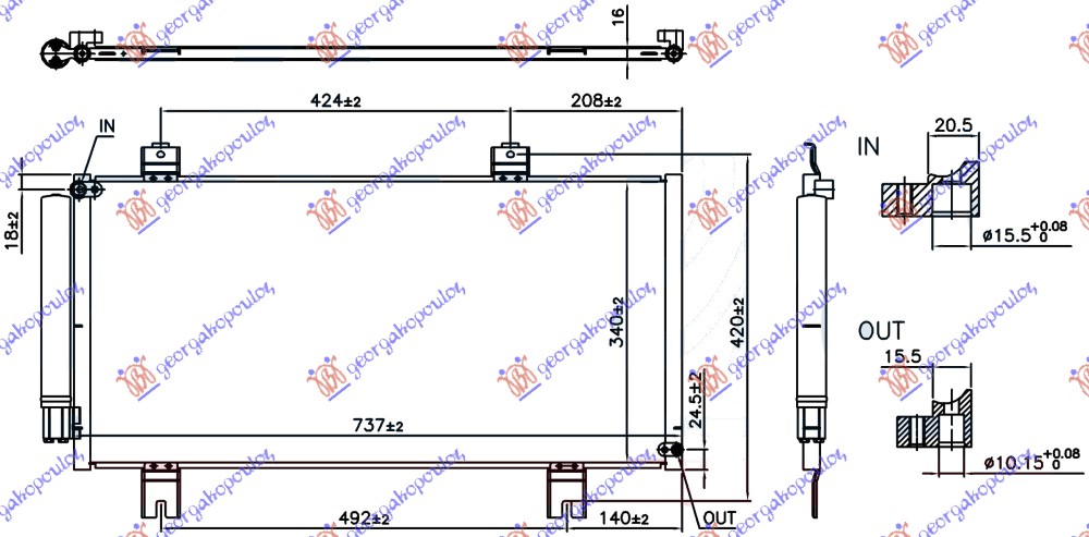 HLADNJAK KLIME 1.3 BENZIN (737x353x16) (NISSENS)