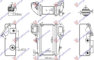 RADIATOR INTERCOOLER V1.6-2.2 iDTEC(104x231x64) (NISSENS)