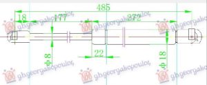 AMORTIZER GEPEK VRATA (485L-560N)