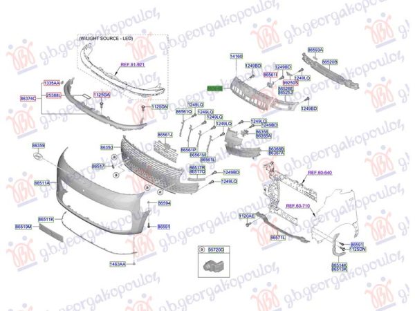 FRONT BUMPER PLASTIC REINFORCEMENT (O)
