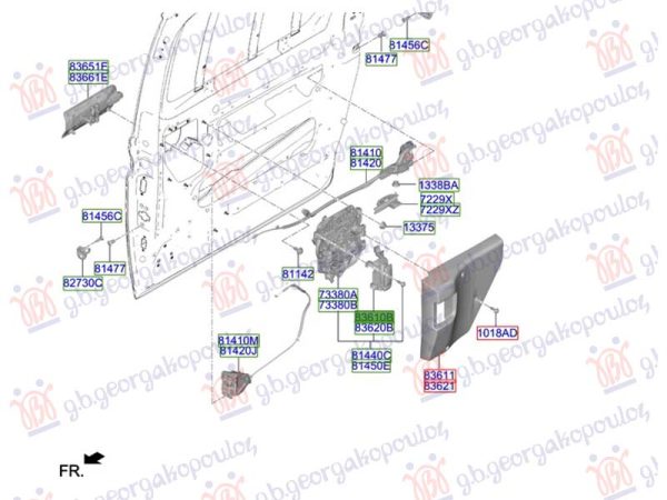 REAR SLIDING DOOR HANDLE INNER (O)