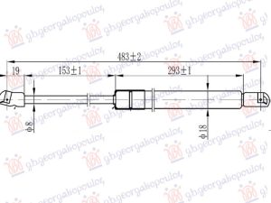 AMORTIZER GEPEK VRATA (483L-530N)