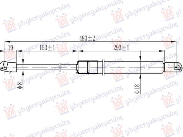 AMORTIZER GEPEK VRATA (483L-530N)