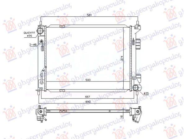 RADIATOR 1.4-1.6 CRDI+/- A/C AUTOMATIC (500x373) (NRF)
