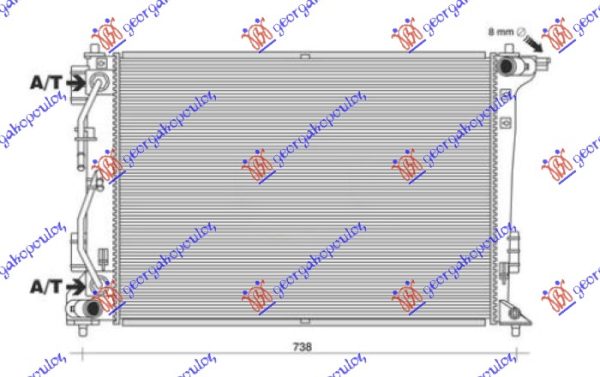 RADIATOR 2.0 CVVT PETROL AUTOMATIC (640x485) (KOREAN) (KOYO)