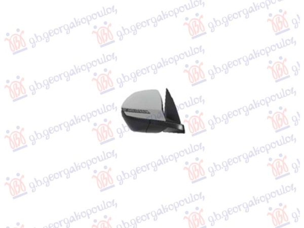 DOOR MIRROR ELECTRICAL HEATED PRIMED (W/SIDE LAMP) (6 PIN) (CONVEX GLASS)