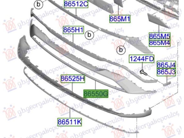 FRONT BUMPER GRILLE FRAME 2024- (O)