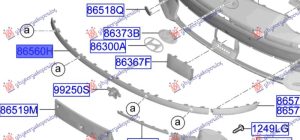 FRONT BUMPER MIDDLE UPPER MOULDING (W/4 PDC) (O)