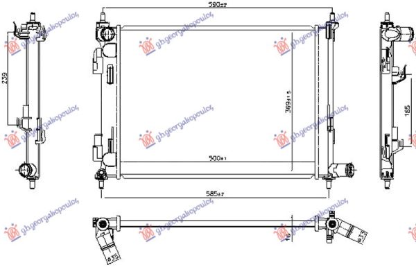 HLADNJAK MOTORA 1.2/1.4 BENZIN (480x375x16) (KOYO)
