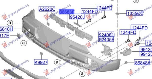 REAR BUMPER STIFFENER PLASTIC (GT-LINE) (O)