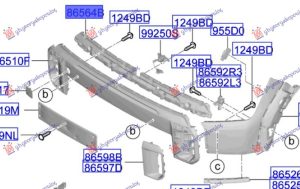FRONT BUMPER ABSORBER LOWER (O)