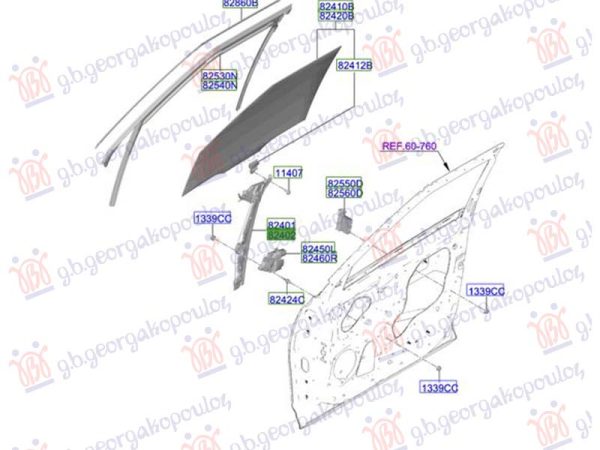 FRONT WINDOW REGULATOR ELECTRICAL (W/O MOTOR) (O)