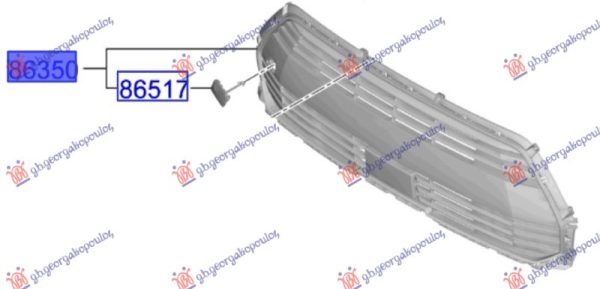 FRONT BUMPER GRILLE (W/FOG LAMP & 2 PDS HOLE) (O)