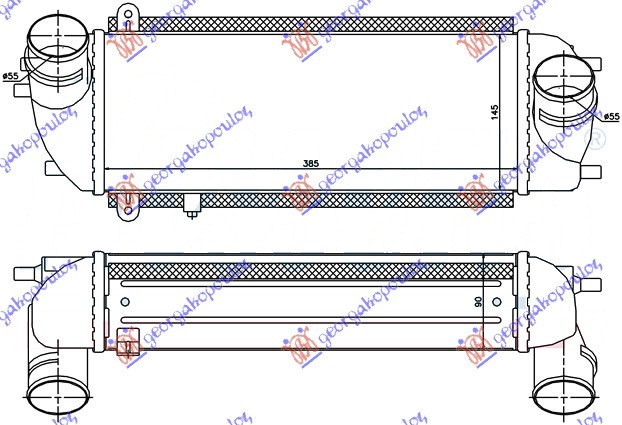 HLADNJAK INTERKULERA 2.0-2.2 CRDi (385x145x90)