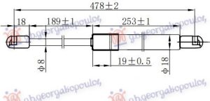 AMORTIZER GEPEK VRATA (478L-600N)