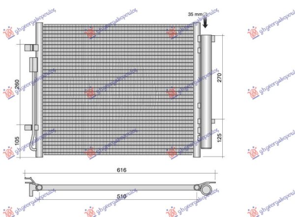 HLADNJAK KLIME 1.6 BENZIN/HIBRID - 2.2 DIZEL (500x430x16)
