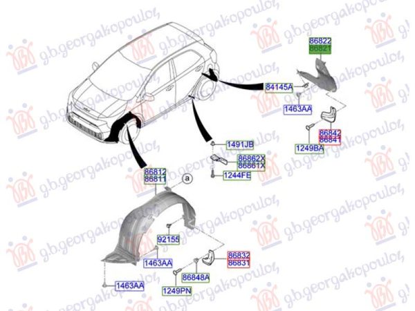 INNER FENDER REAR PLASTIC (O)