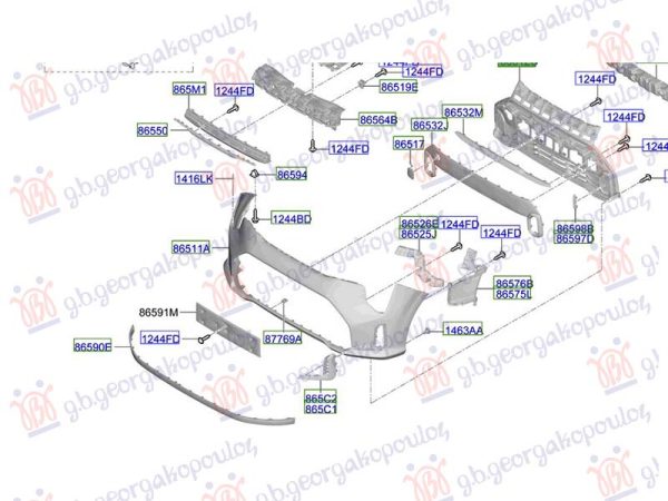 FRONT BUMPER GRILLE MOULDING PRIMED (O)