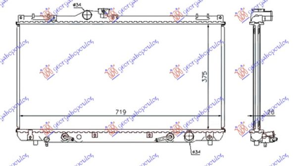 RADIATOR ALL MODELS PETROL MANUAL/AUTOMATIC (375x705x16) (KOYO)