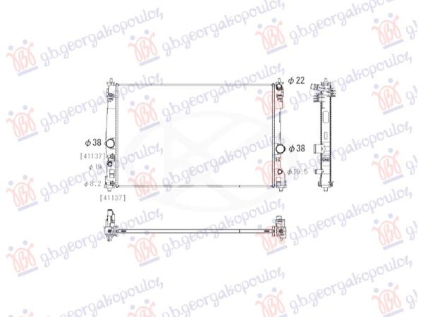 RADIATOR 2.5 PETROL/HYBRID B(TUBE MIDDLE) (700x465) (KOYO)
