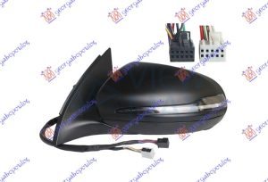RETROVIZOR ELEKTRICNI SA GREJACEM PM (MEMORIJA) (MIGAVAC) (MRTAV UGAO LED) (8+5 PIN) (A KVALITET) (ASFERICNO STAKLO) LEVO