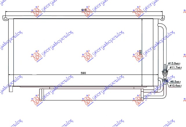 HLADNJAK KLIME 0.7i-6V BRABUS (590x265x16)