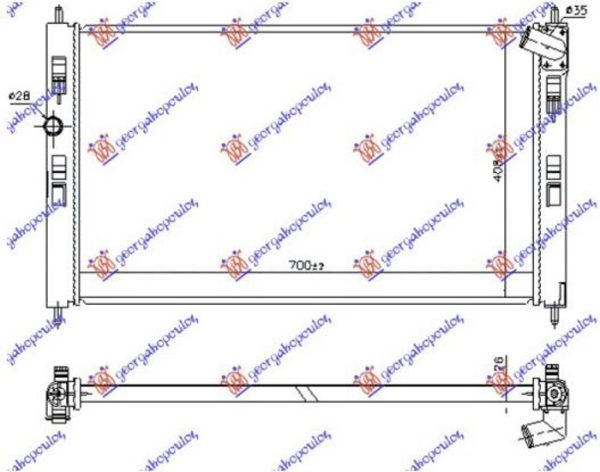 HLADNJAK MOTORA 1.8/2.2 DI-D DIZEL (MAN/AUTO) (700x410) (KOYO)