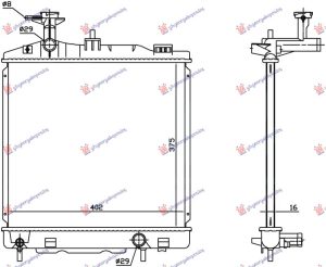 HLADNJAK MOTORA 1.0/1.2 BENZIN (MAN) (375x395x16) (KOYO)