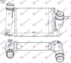 RADIATOR INTERCOOLER 1.6 DCi (282x218x64)