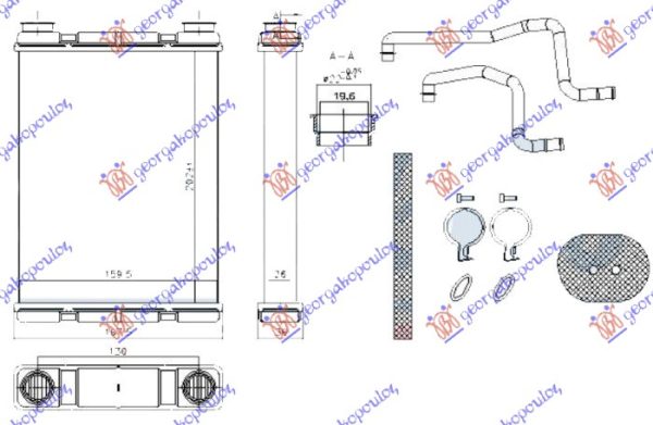 GREJAC KABINE 1.6i 16V BENZIN - 1.5 dCi DIZEL (202x160x26) (TIP VALEO)