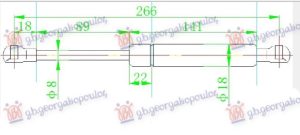 AMORTIZER GEPEK VRATA (266L-290N)